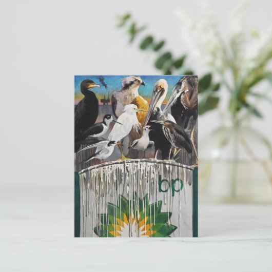 Fowl Language Oil Disaster Art Briefkaart (Staand voorkant)