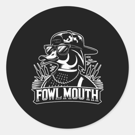 Fowl Mouth Duck Hunter Ronde Sticker (Voorkant)