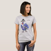 Fowl Play Cartoon Blue Turkey T shirt (Voorkant volledig)