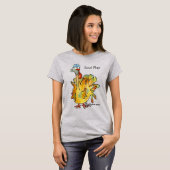 Fowl Play Cartoon Gold Turkey T shirt (Voorkant volledig)