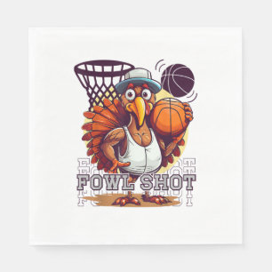 Fowl shot - Happy Thanksgiving Funny Turkije Baske Servet