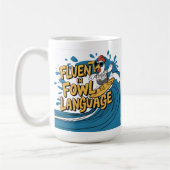 Fowl Surfers Gids voor Vloeiend in Vogeltaal Koffiemok (Links)