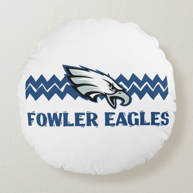 Fowler Eagles Rond Kussen (Voorkant)