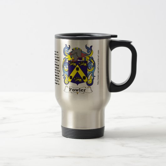 Fowler Family Crest op Travel Mug Reisbeker (Rechts)