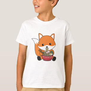 Fox aangedreven door Ramen Cute Kawaii Foxes T-shirt