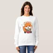 Fox aangedreven door Ramen Cute Kawaii Foxes Trui (Voorkant volledig)