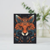 Fox Abstract Surreal Modern Boho Fantasy Art Briefkaart (Staand voorkant)