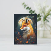 Fox Abstract Surreal Modern Boho Fantasy Art Briefkaart (Staand voorkant)