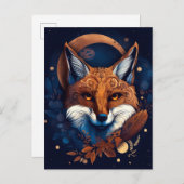 Fox Abstract Surreal Modern Boho Fantasy Art Briefkaart (Voorkant / Achterkant)