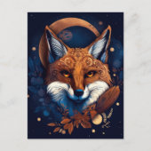 Fox Abstract Surreal Modern Boho Fantasy Art Briefkaart (Voorkant)
