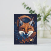 Fox Abstract Surreal Modern Boho Fantasy Art Briefkaart (Staand voorkant)
