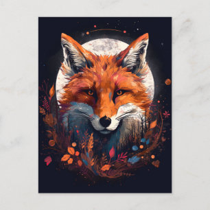 Fox Abstract Surreal Modern Boho Fantasy Art Briefkaart