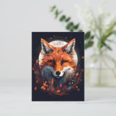 Fox Abstract Surreal Modern Boho Fantasy Art Briefkaart (Staand voorkant)
