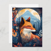 Fox Abstract Surreal Modern Boho Fantasy Art Briefkaart (Voorkant / Achterkant)