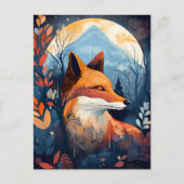 Fox Abstract Surreal Modern Boho Fantasy Art Briefkaart (Voorkant)