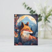 Fox Abstract Surreal Modern Boho Fantasy Art Briefkaart (Staand voorkant)