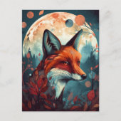 Fox Abstract Surreal Modern Boho Fantasy Art Briefkaart (Voorkant)