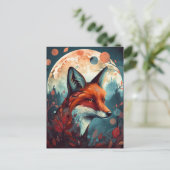 Fox Abstract Surreal Modern Boho Fantasy Art Briefkaart (Staand voorkant)