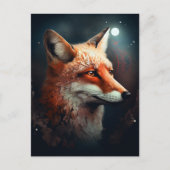 Fox Abstract Surreal Modern Boho Fantasy Art Briefkaart (Voorkant)