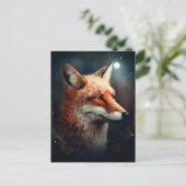 Fox Abstract Surreal Modern Boho Fantasy Art Briefkaart (Staand voorkant)