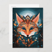 Fox Abstract Surreal Modern Boho Fantasy Art Briefkaart (Voorkant / Achterkant)