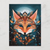 Fox Abstract Surreal Modern Boho Fantasy Art Briefkaart (Voorkant)