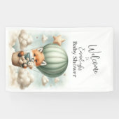 Fox Adventure Balloon Baby Shower Vertical Welcome Spandoek (Horizontaal)