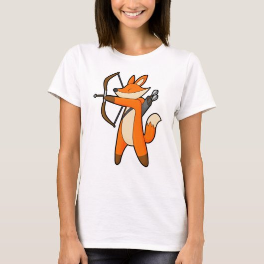 Fox als Archer met Pijl en Bow T-shirt (Voorkant)