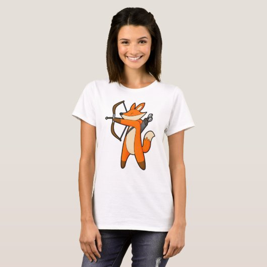Fox als Archer met Pijl en Bow T-shirt (Voorkant volledig)
