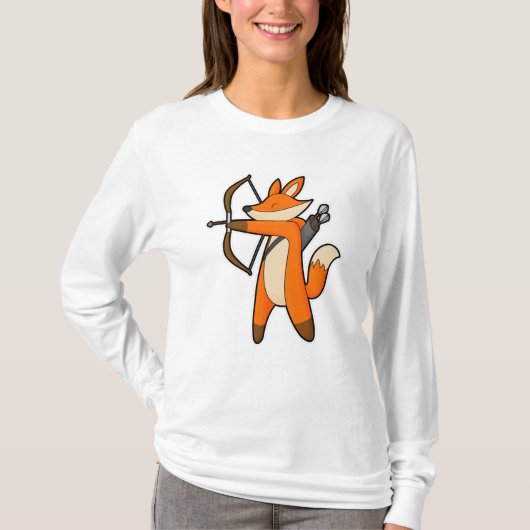 Fox als Archer met Pijl en Bow T-shirt (Voorkant)