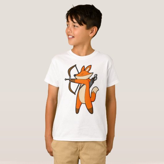 Fox als Archer met Pijl en Bow T-shirt (Voorkant volledig)