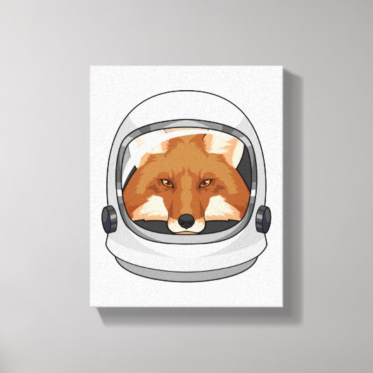 Fox als astronaut met Helmet Canvas Afdruk (Voorkant)