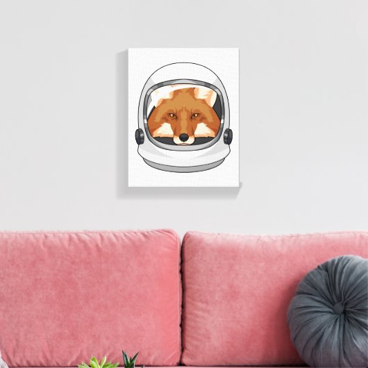 Fox als astronaut met Helmet Canvas Afdruk (Insitu (Woonkamer))