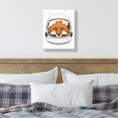 Fox als astronaut met Helmet Canvas Afdruk (Insitu (Slaapkamer))
