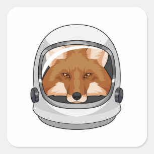 Fox als astronaut met Helmet Vierkante Sticker