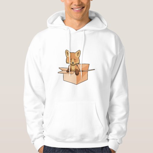 Fox als Baby in doos Hoodie (Voorkant)