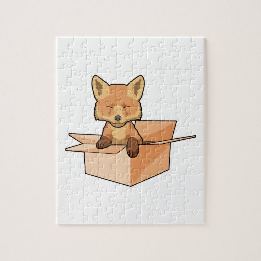 Fox als Baby in doos Legpuzzel (Verticaal)