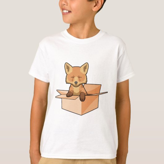 Fox als Baby in doos T-shirt (Voorkant)