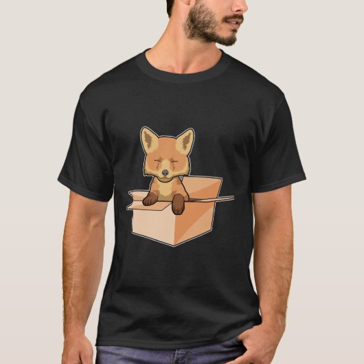 Fox als Baby in doos T-shirt (Voorkant)