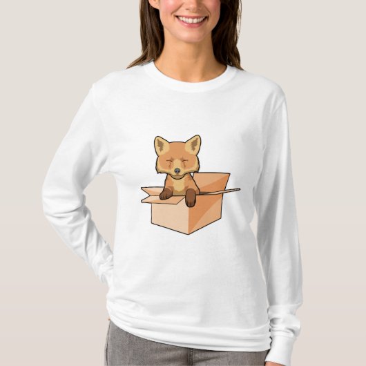 Fox als Baby in doos T-shirt (Voorkant)
