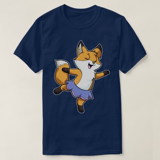 Fox als Ballerina bij Ballet met Skirt T-shirt (Design voorkant)