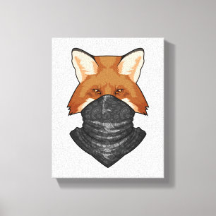 Fox als Bandit met Kerchief Canvas Afdruk
