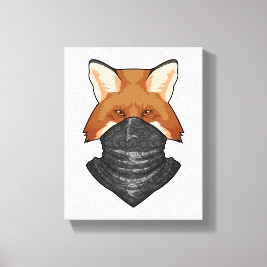 Fox als Bandit met Kerchief Canvas Afdruk (Voorkant)