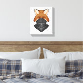 Fox als Bandit met Kerchief Canvas Afdruk (Insitu (Slaapkamer))