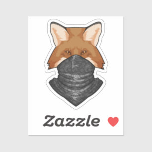 Fox als Bandit met Kerchief Sticker