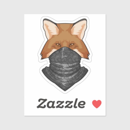 Fox als Bandit met Kerchief Sticker (Vel)