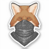 Fox als Bandit met Kerchief Sticker (Voorkant)