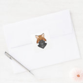 Fox als Bandit met Kerchief Vierkante Sticker (Envelop)