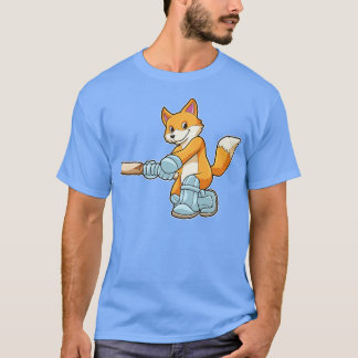 Fox als Batsman met cricket bat 2 T-shirt