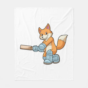 Fox als Batsman met cricket bat Fleece Deken